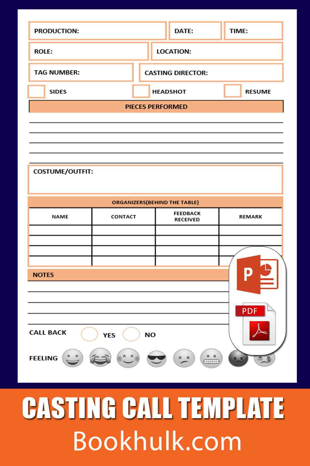 Audition Form Template